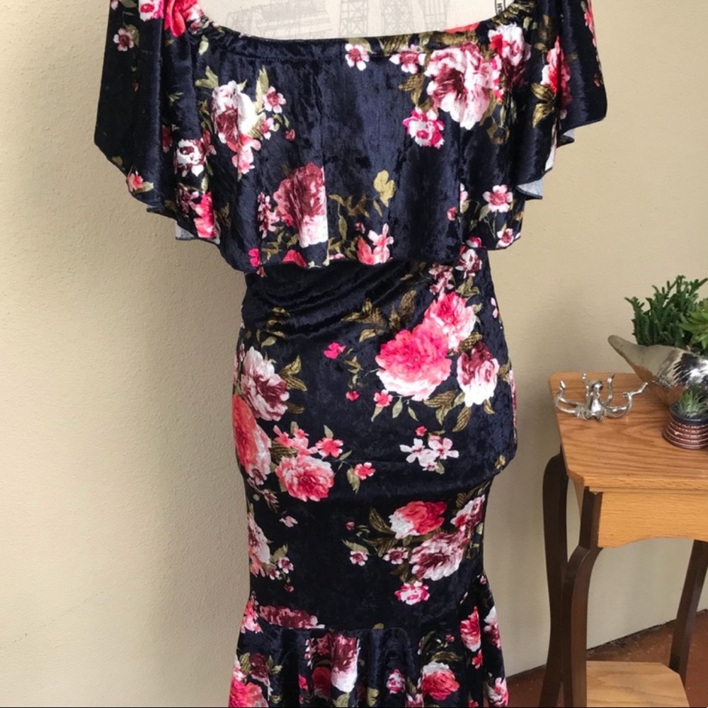 Velvet Floral CiCi Dress